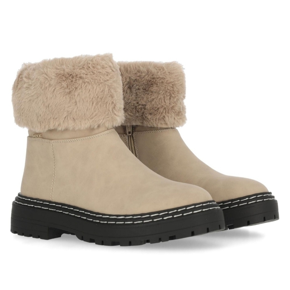 Mexx Beige Winter Boots with Faux Fur Cuff size 10